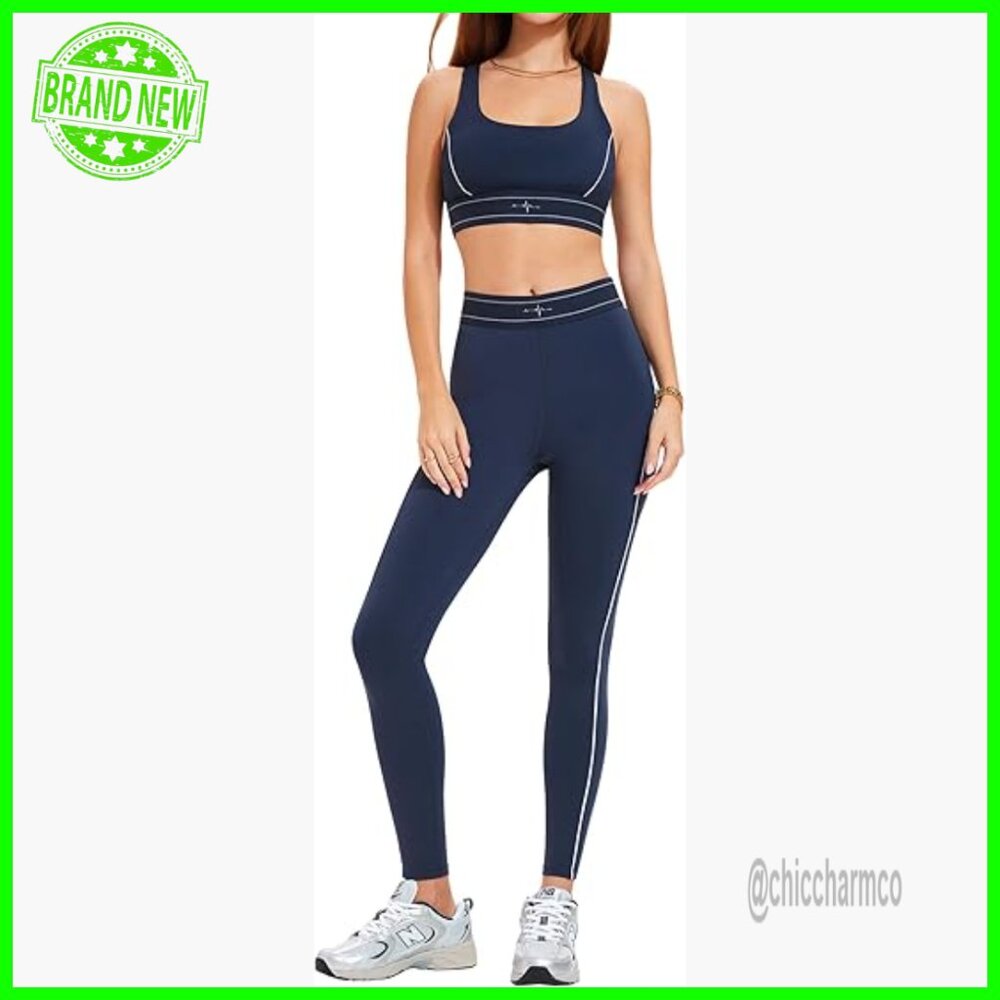 Women's 2-Piece Workout Set High Waist Leggings Sports Bra Slim Fit
